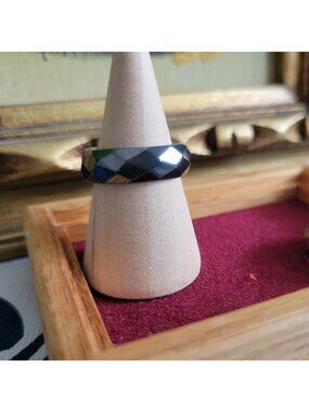 Faceted Hematite Ring - Size 7.5